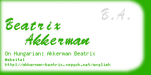 beatrix akkerman business card